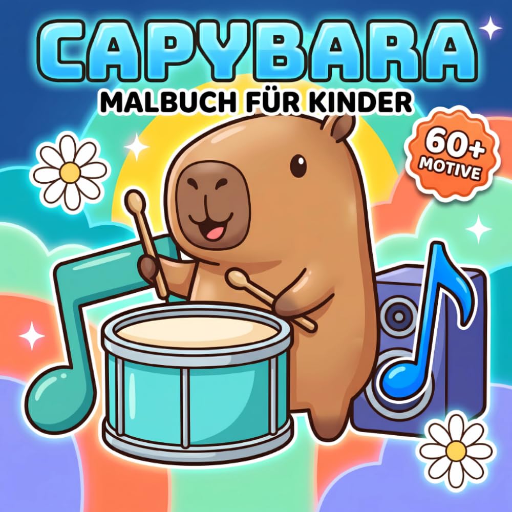 Capybara Malbuch Für Kinder: Süße, Einfache Und Unterhaltsame Illustrationen Für Junge Fans Von Kreativen Freizeitideen Und Fröhlichen Momenten
