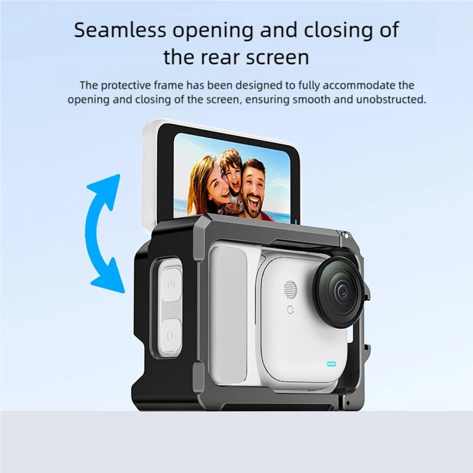 Supporto multifunzionale in alluminio per fotocamere indossabili con doppio supporto per accessori 1/4 filettatura treppiede Doppia gabbia per fotocamera con attacco a scarpa fredda
