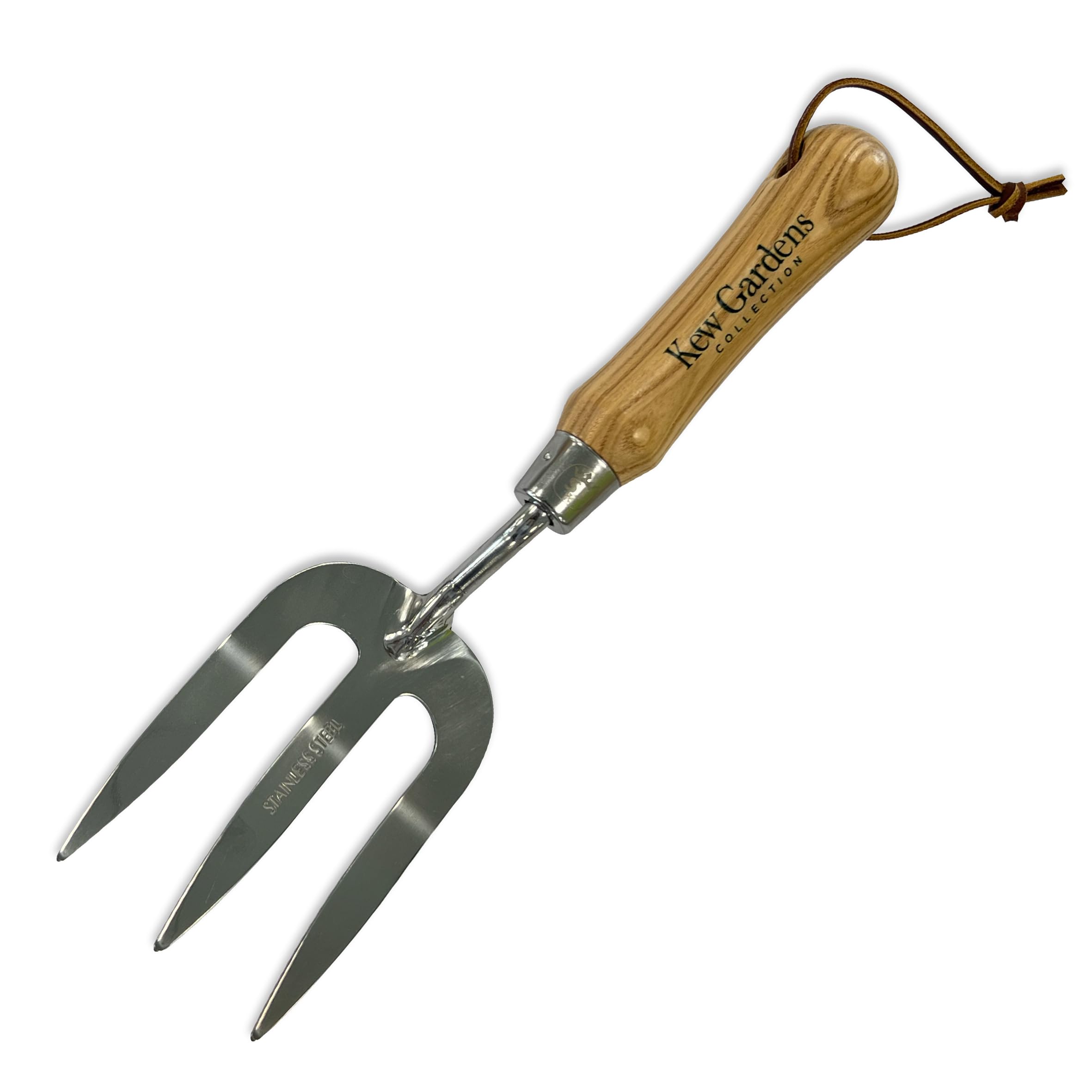 Spear & Jackson 3057KEW Coffret Cadeau d’Outils de Jardin Kew Gardens – 3 pièces – transplantoir, Fourche à désherber et cultivateur avec Manches en Bois FSC et têtes en Acier Inoxydable Poli Miroir