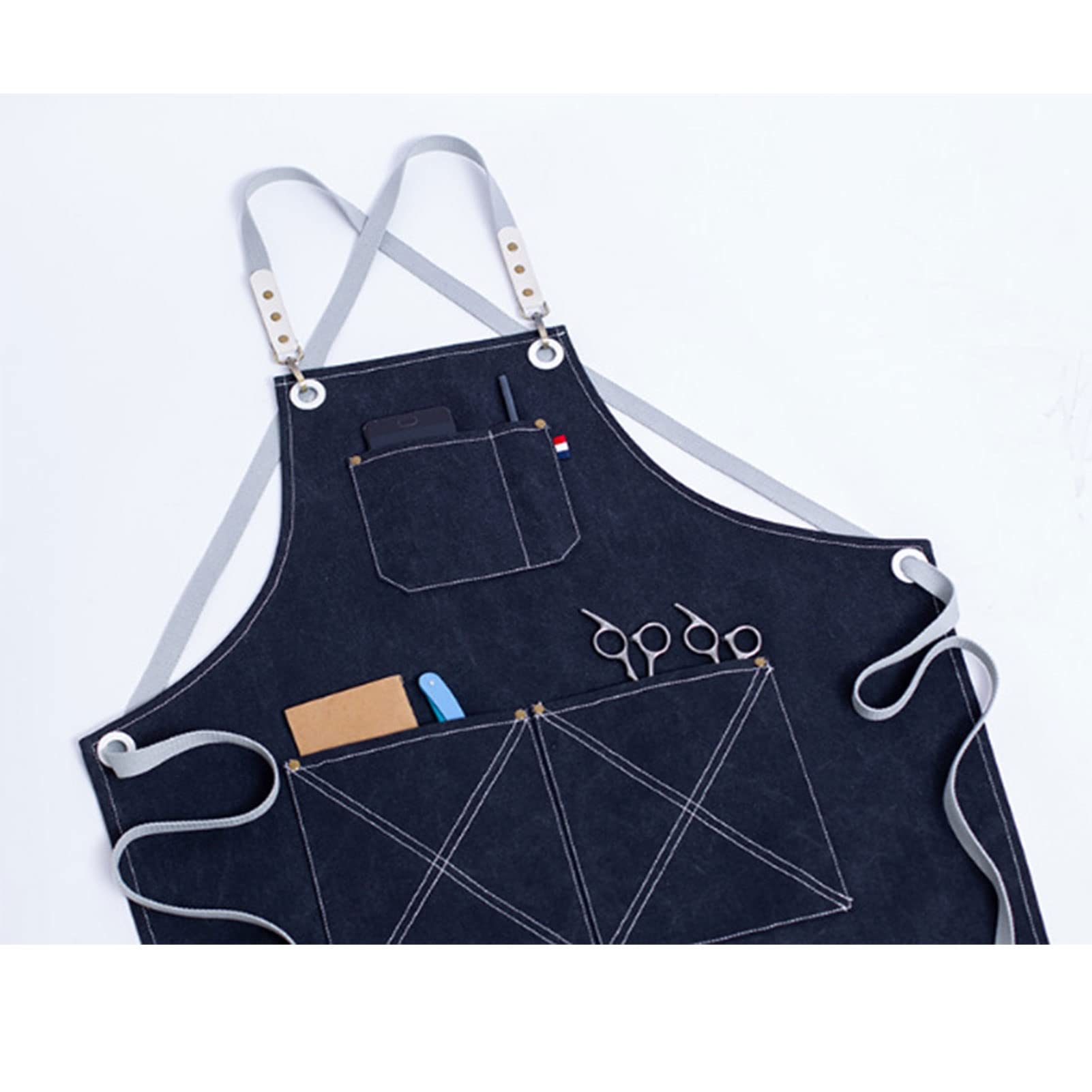 Grembiule Da Lavoro In Tela GREDINO - Cinghie Incrociate Regolabili Per Uomini E Donne - Foto 4