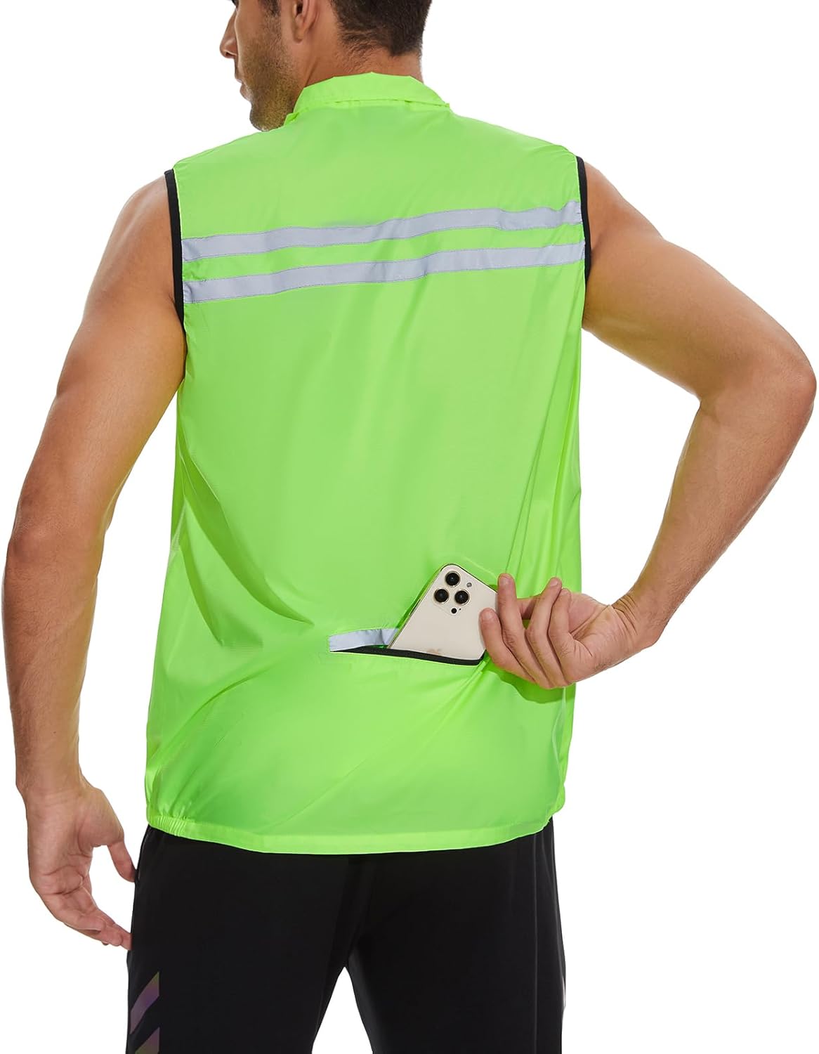 Running Jacket Men Bpbtti Men's Hi-Viz Safety Running Cycling Vest