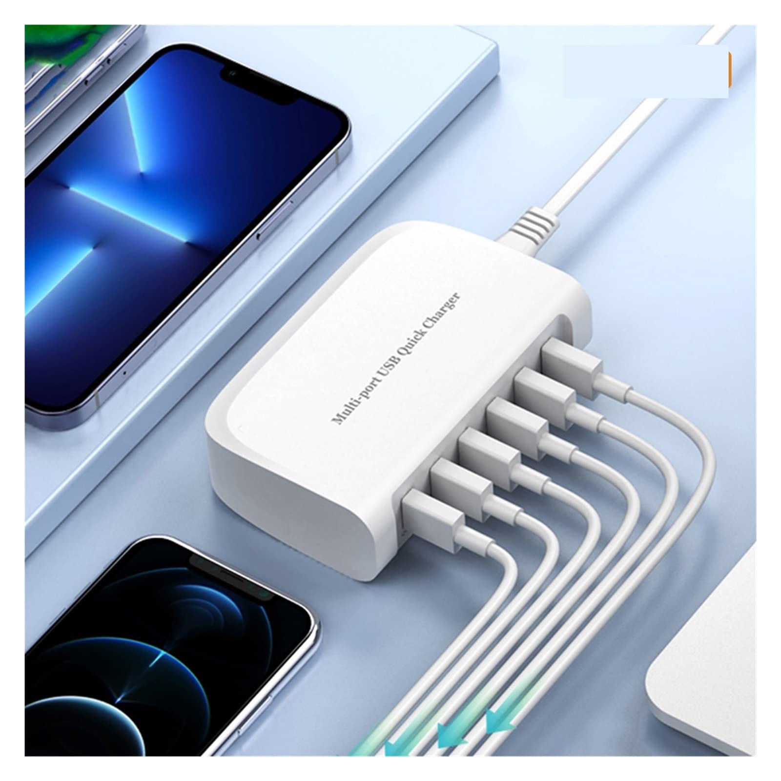 Stacja ładowania, Stacja ładująca USB o mocy 84 W Inteligentna szybka ładowarka 6-portowa ładowarka USB