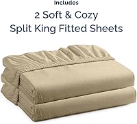 Vista 611 de King Fitted Bed Sheet - Bottom Single Fitted Sheet Only - Ultra-Soft Hotel Luxury Bedding w/ 8-16 Inch Deep Pockets - Breathable, Cooling & Wrinkle