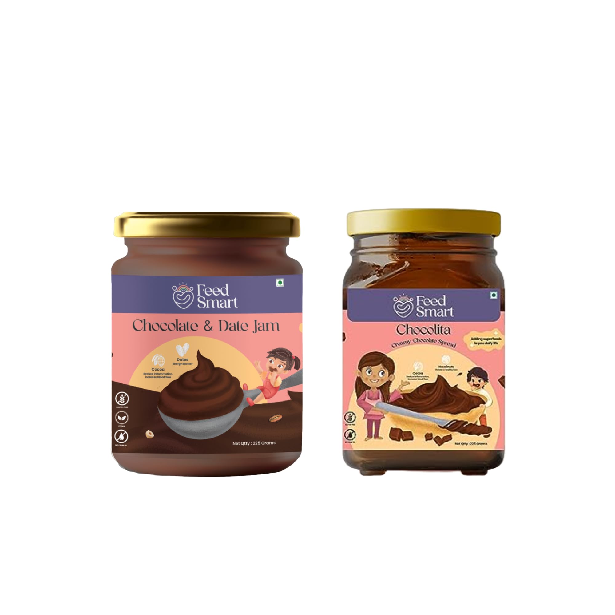 FeedSmart Chocolate Overload Combo With Chocolita Chocolate Spread And Chocolate Jam-Pack Of 2(225 Grams Each) (B0CK2QBR8X) Amazon Price History, Amazon Price Tracker