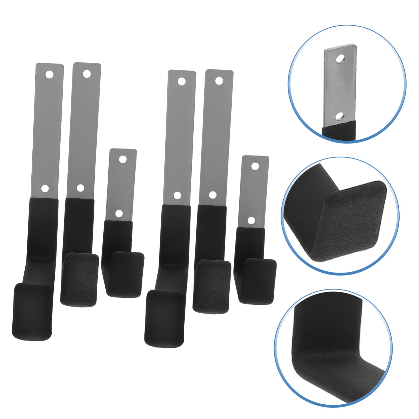 DOITOOL Ganchos de Pared Resistentes de Metal para Colgar, 6 Piezas | Montaje Sencillo, Recubrimiento Antideslizante, para Garajes y Balcones