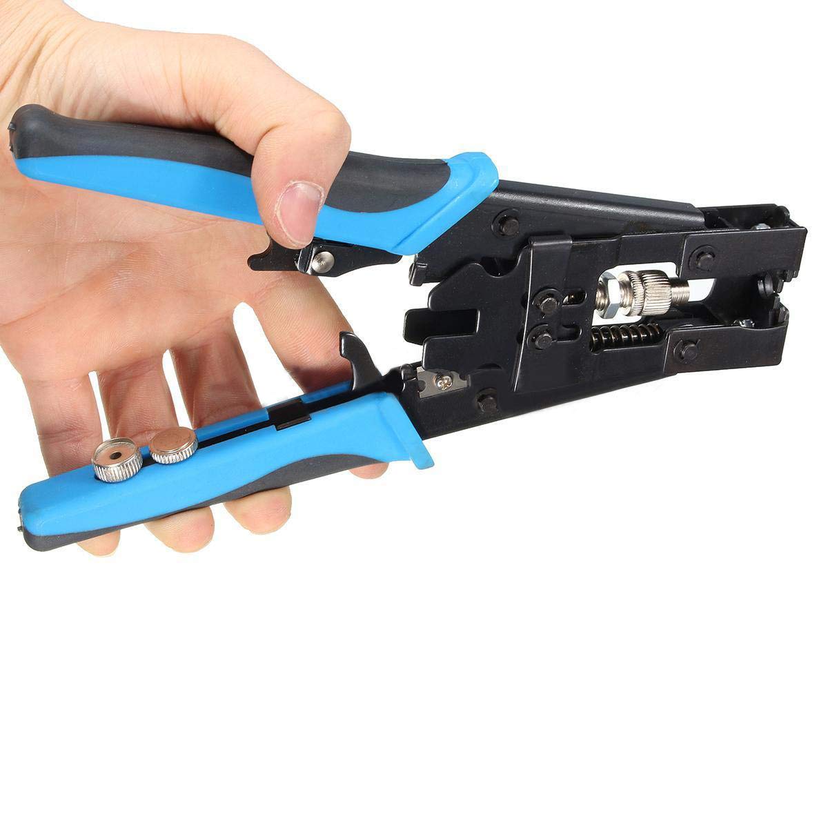 Pinza crimpatrice a cricchetto da 225 mm per RG59, 58, 6 (3C, 4C, 5C) / F, BNC, RCA.