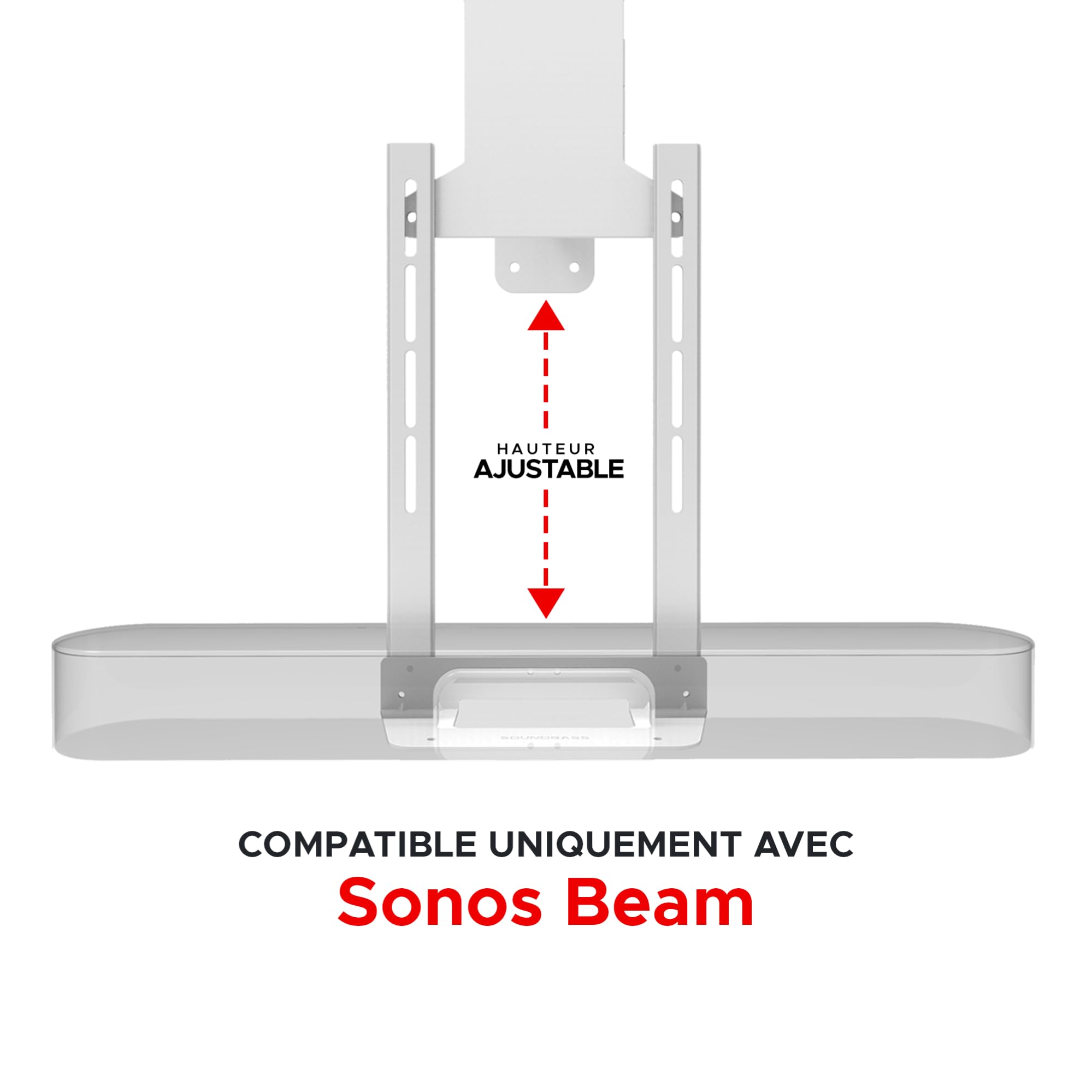 Sound bass Fixation TV pour Barre de Son Beam, sous Le TV, Blanc
