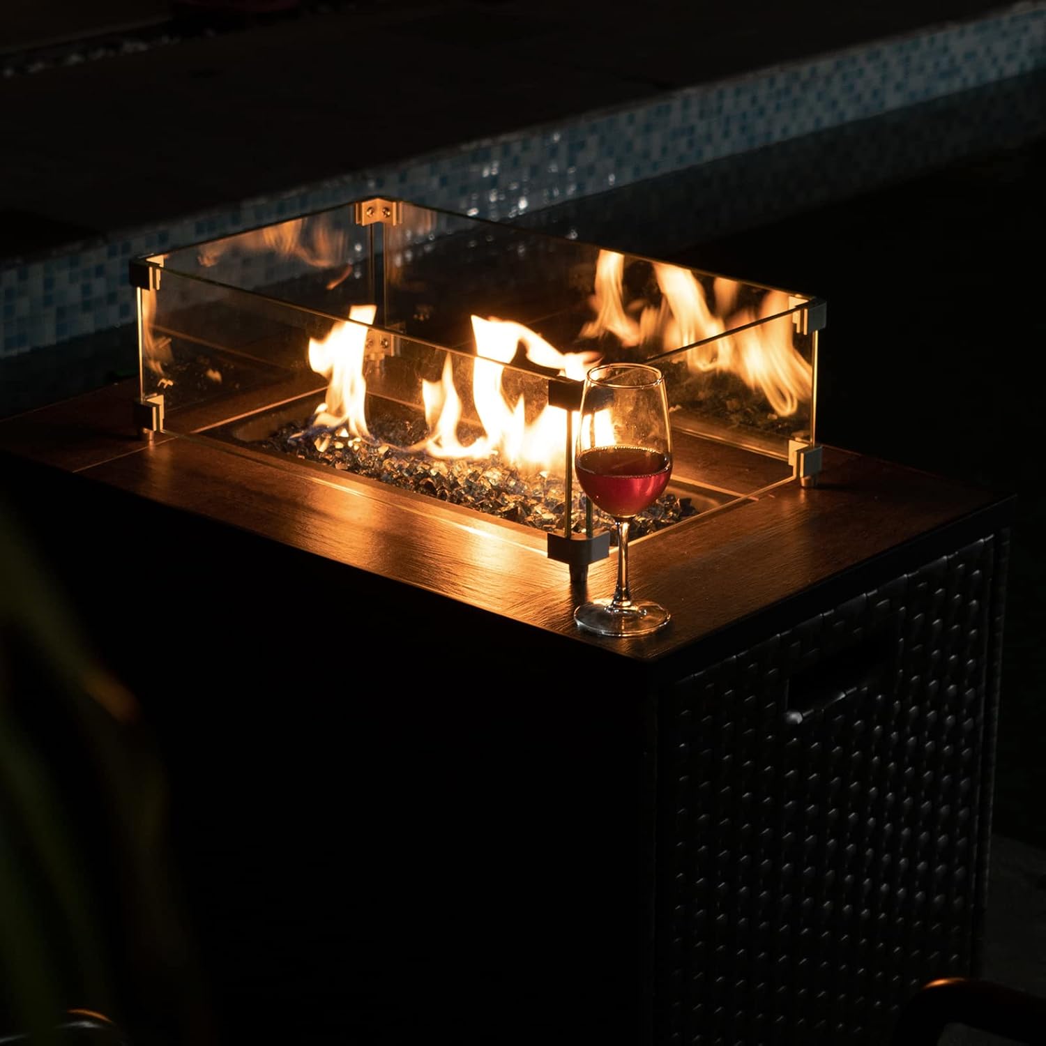 SHINESTAR 30LB Fire Pit Glass, Reflective Fire Glass for Propane Fire Pit, Fireplace, 1/2 Inch, Cobalt Blue