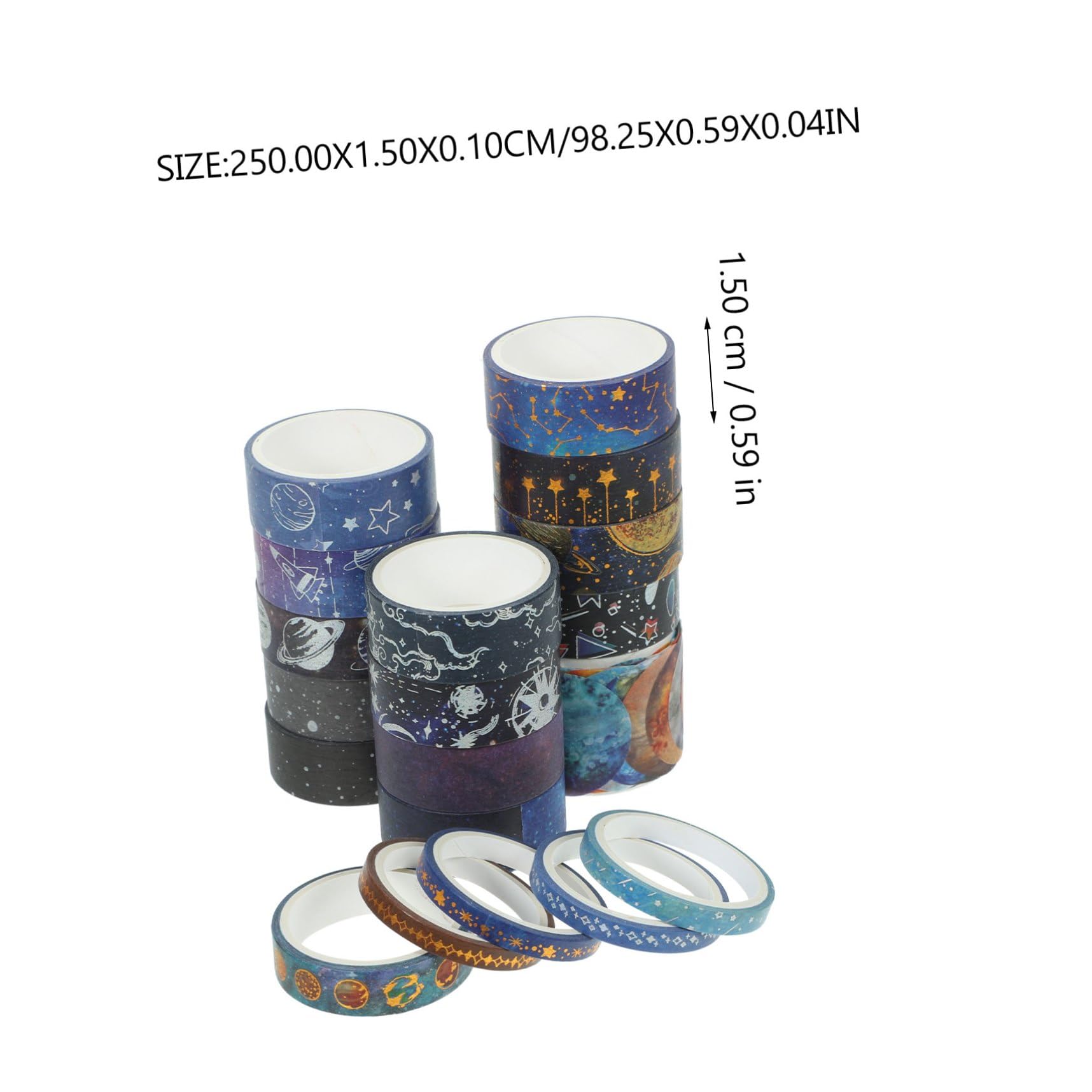 Operitacx 5 Ensembles Ruban Adhésif Décoratif Washi Tape Thème Univers Pour Scrapbooking Et Décoration De Carnets 19 Rouleaux*5
