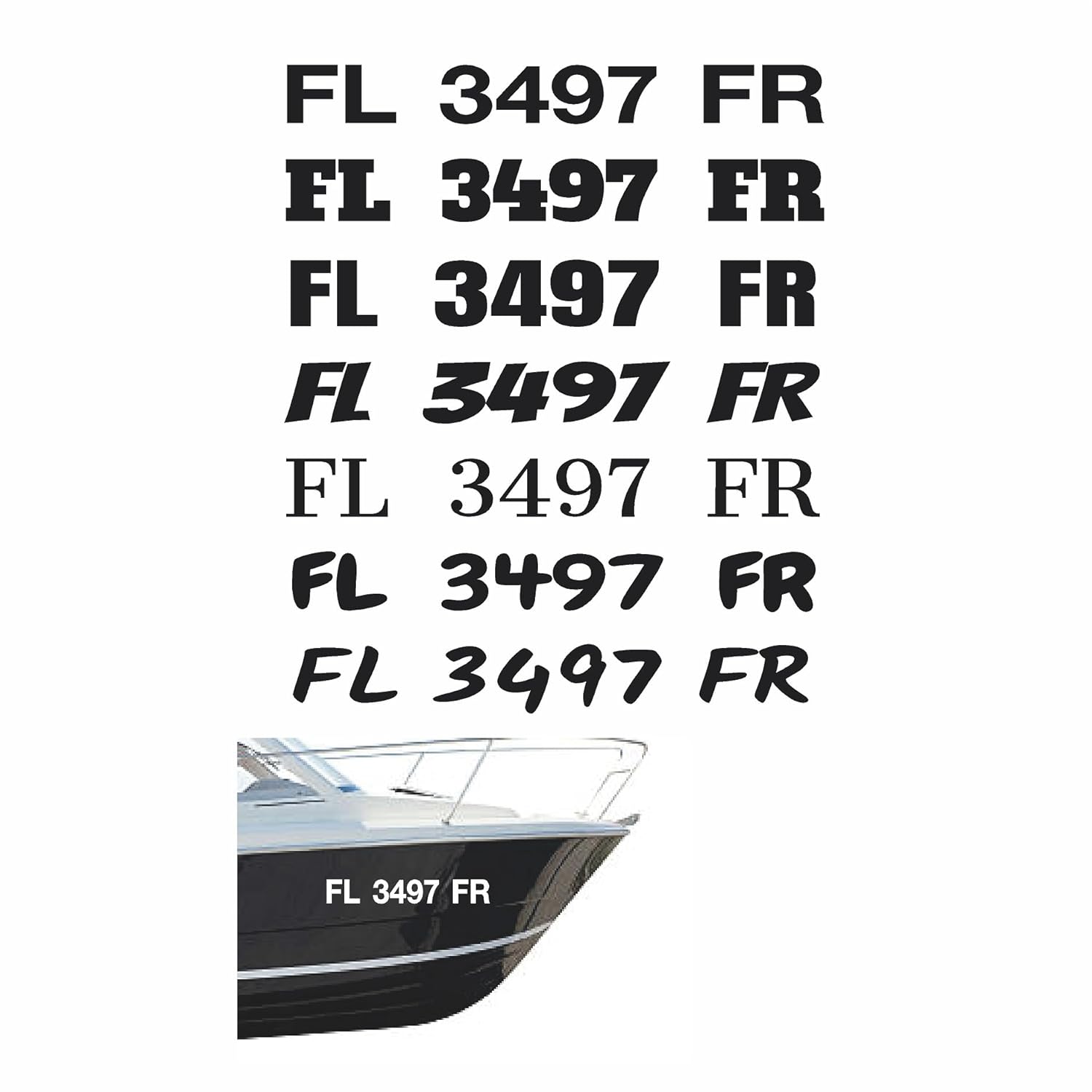 Boat Number Decals Custom Boat Registration Decals Boat
