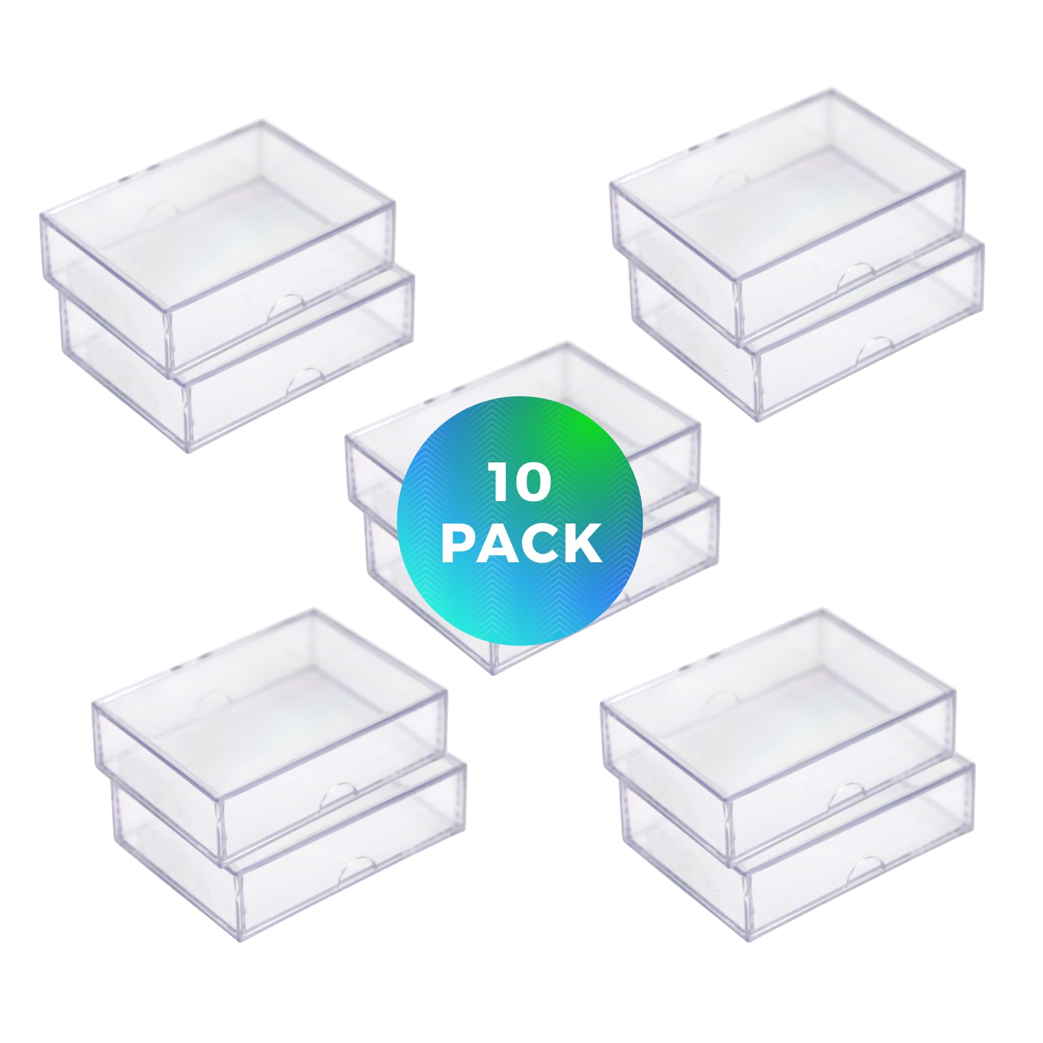 Gary Plastic Packaging Clear Hard Plastic Box with Lid, Stackable Playing Card Storage Box and Display Case, 3 1/2