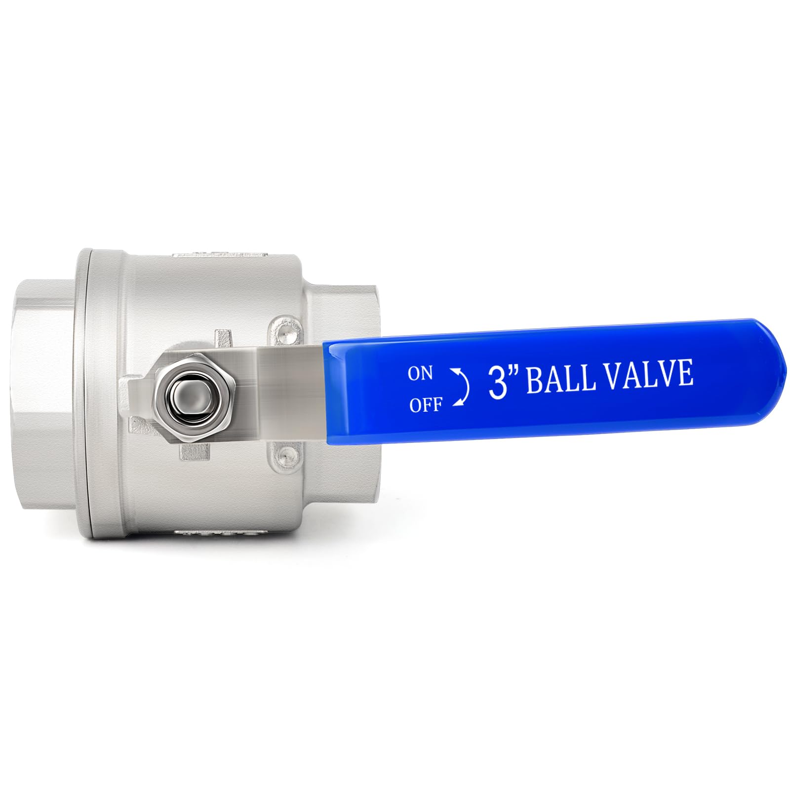 TAISHER 1 PCS Valvola a sfera a passaggio totale per impieghi gravosi da 3 pollice FBSP in acciaio inox 304 con maniglie blu