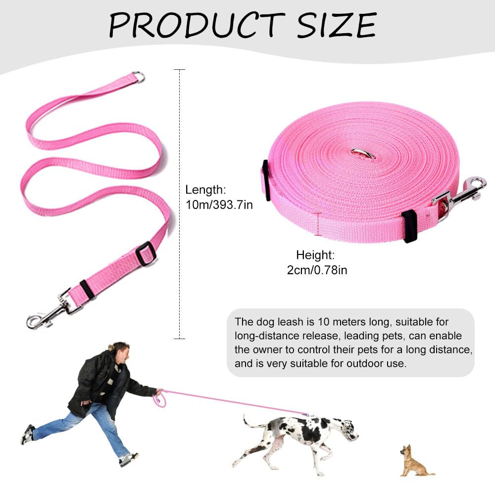 Long chien Laisse robuste et étanche pour chiens, grande laisse 10 m, verrouillage mousqueton, idéale pour petits et moyens animaux