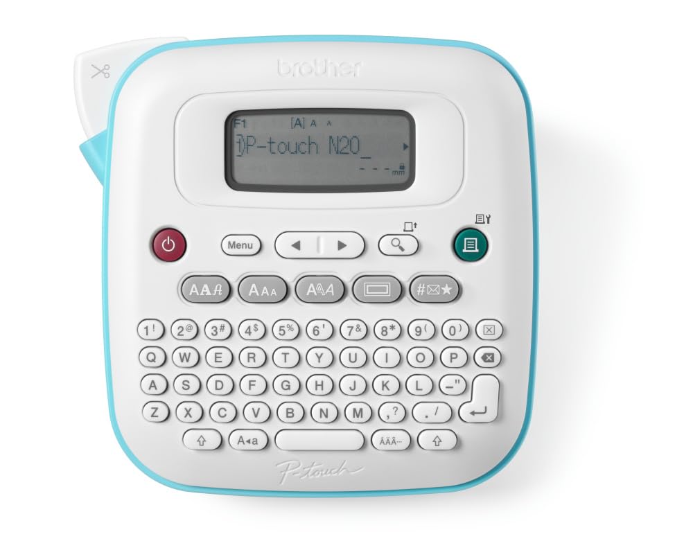 Brother PTN20 | Etichettatrice Desktop | Tastiera QWERTY | Display LCD | Nastri Btag fino a 12 mm | 3 font, 15 cornici e 200 simboli integrati
