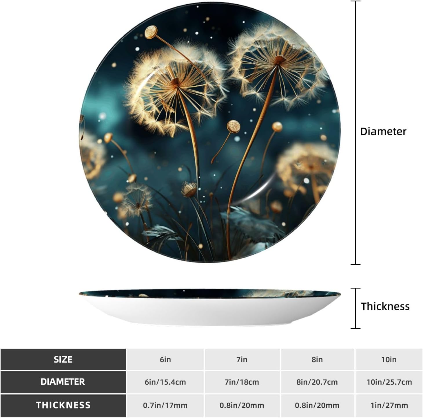 Decorative Plate Art Crafts Bone China Decorative Plate with Display Rack Souvenir Wall Decor Ceramic Ornaments Dinner Plates Ceramic Decoratives Plates for Home Office 10in