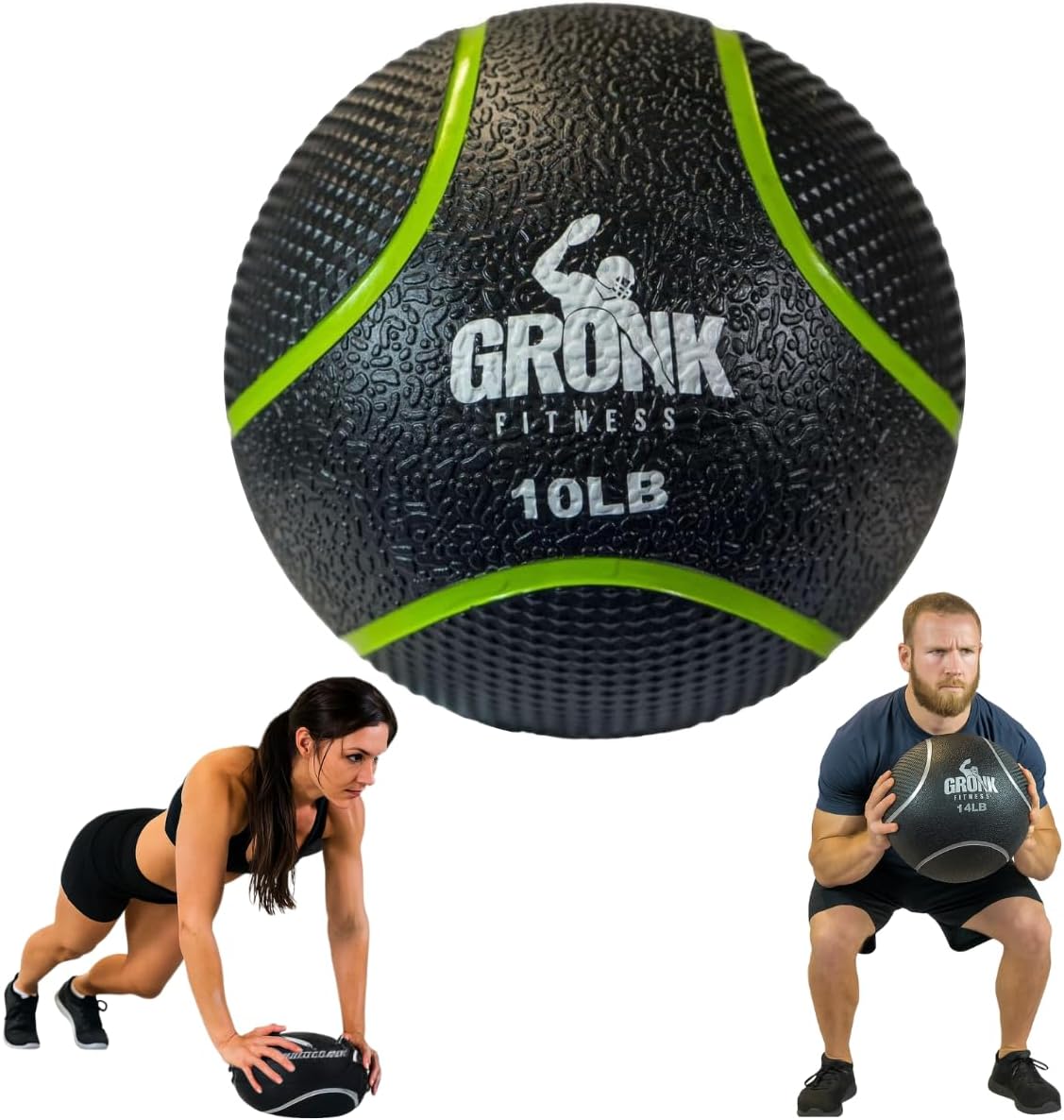 Gronk Fitness Premium Medicine Ball | Non-Slip Weighted Medicine Ball | Great Wall Ball for Full Body Workouts | Perfect for Strength & Conditioning Exercises