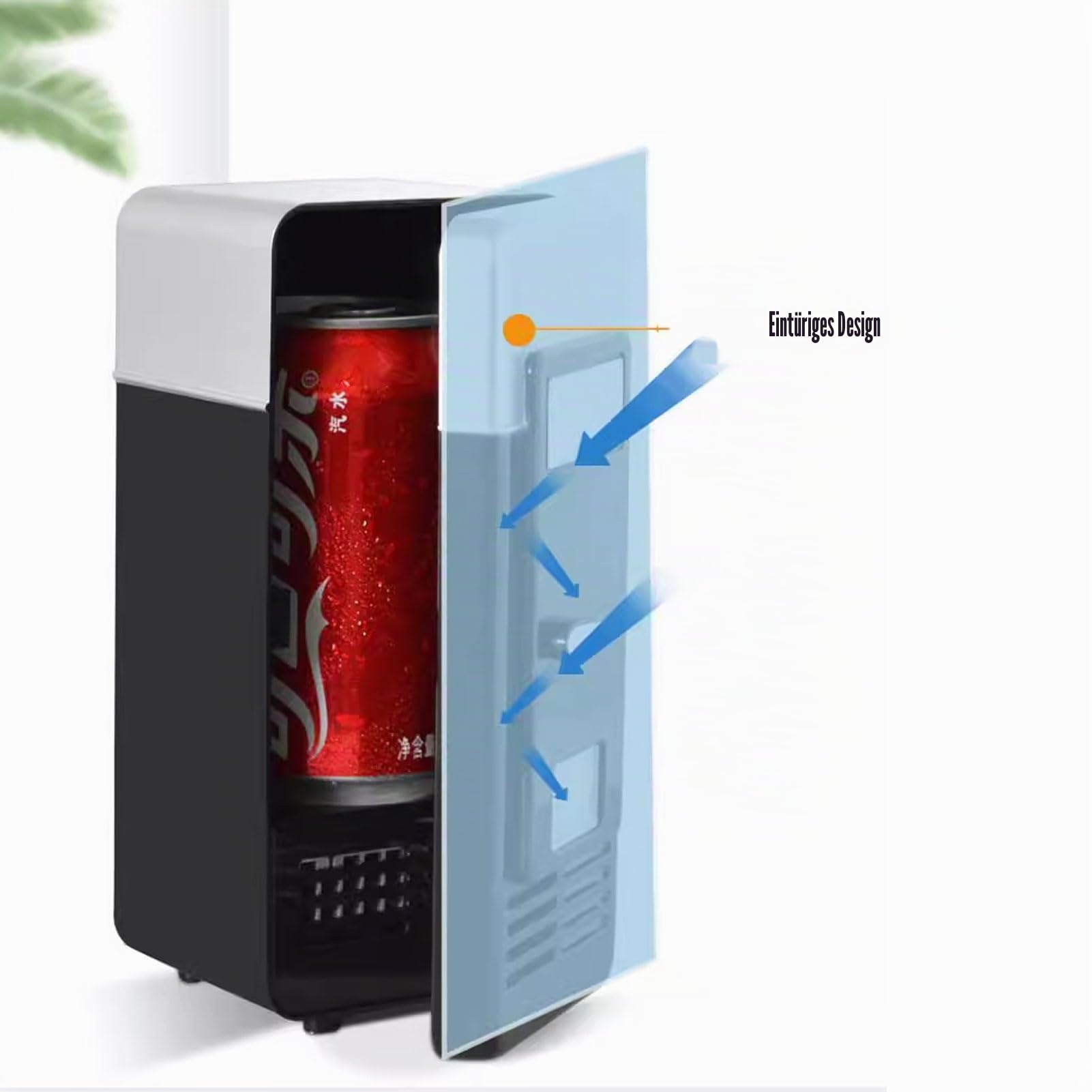 ZJchao 360° Kühlung Mini Einzeltank Kühlschrank, USB Mini Fridge, Geräumiges Fassungsvermögen Doppelte Funktionalität Tragbar für Schlafzimmer Schlafsäle Büros