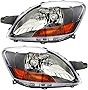 For Toyota Yaris Sedan Headlights Lamps Set 2007 2008 2009 2010 2011 Halogen Driver and Passenger Side