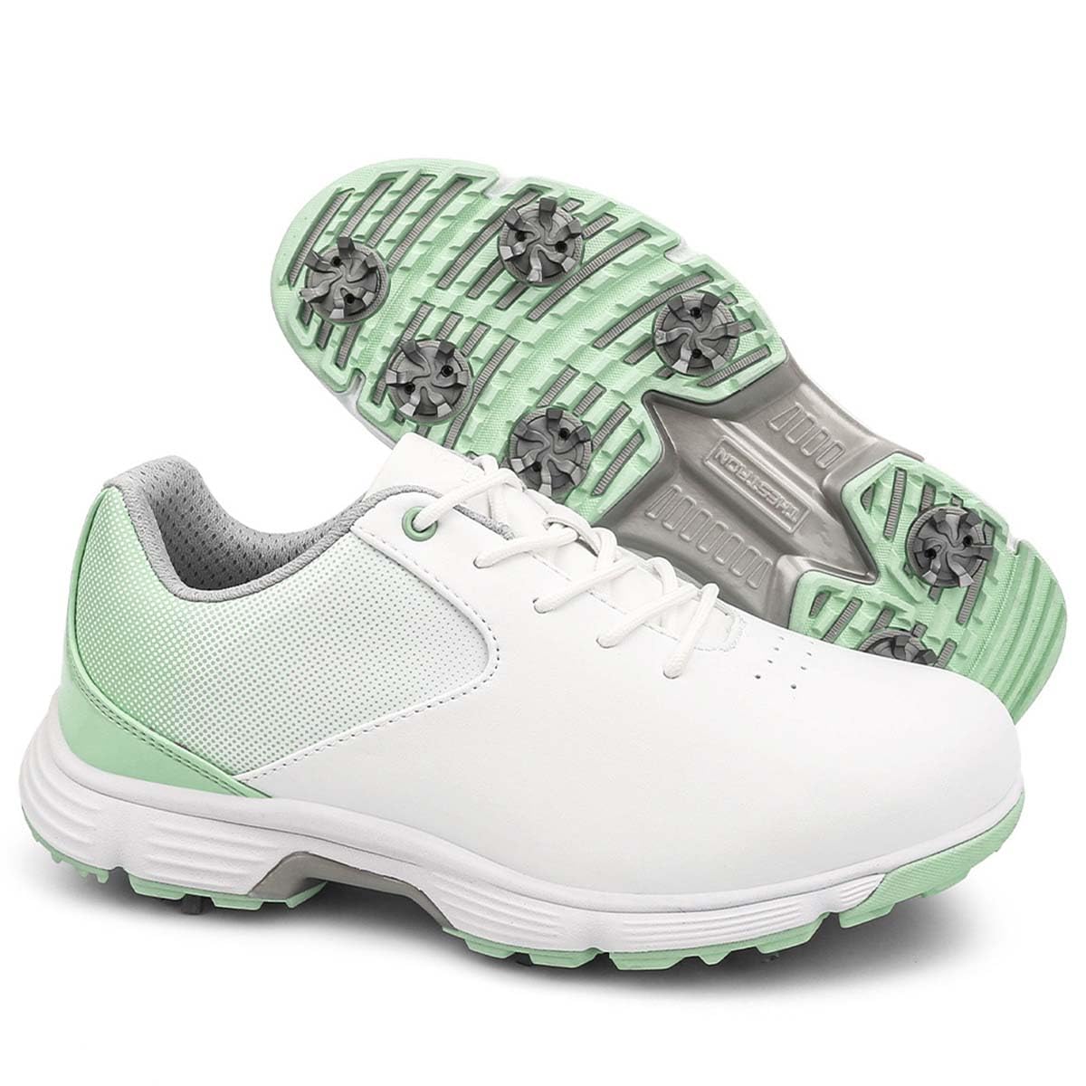 Zapatos De Golf para Mujer con Clavos Zapatillas De Golf | Cuero, Profesionales, Casual, Ligeros, Antideslizantes, Impermeables, cómodos, Moda, Exteriores