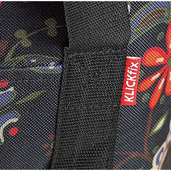 KLICKfix Happy Flowers Fietsmand voor volwassenen, uniseks, kleurrijk, 15 liter