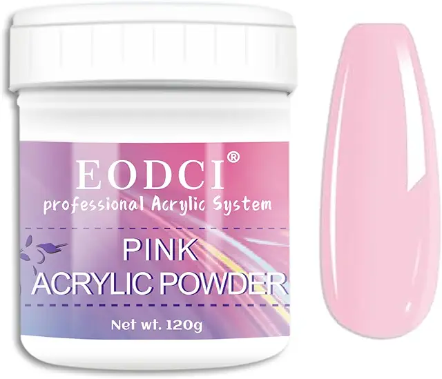 Eodci 120g Pink Acrylic Powder for Nails - Professional Nail Art Powder for 3D Decorations