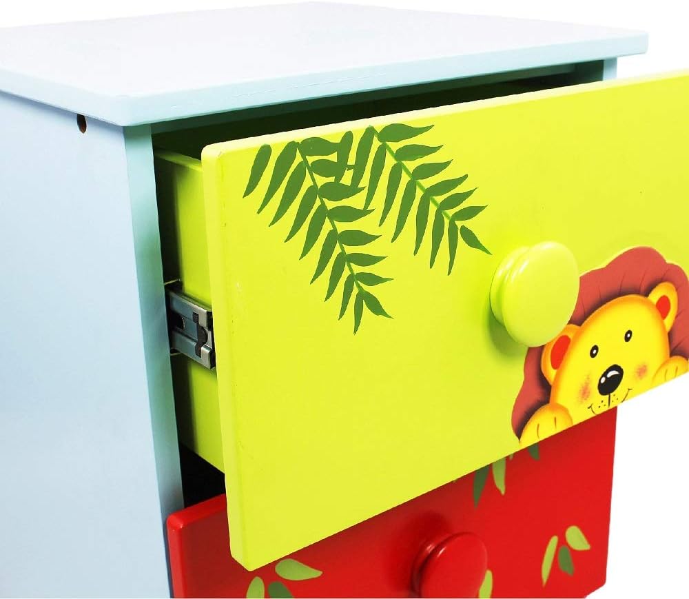 Fantasy Fields - Sunny Safari Animals Thematic 2 Drawer Wooden Cabinet for Kids Storage | Imagination Inspiring Hand Crafted & Painted Details | Non-Toxic, Lead Free Water-based Paint