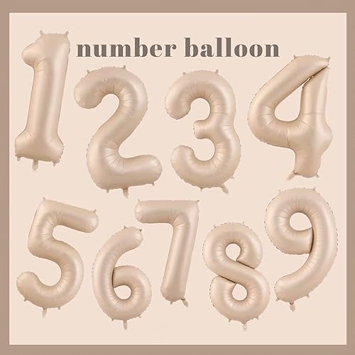 Miniatura 7 de Juego de globos color caramelo número 3 de 40 pulgadas con globos metálicos de color rosa polvoriento, globos de helio de dígito 3, globo grande de