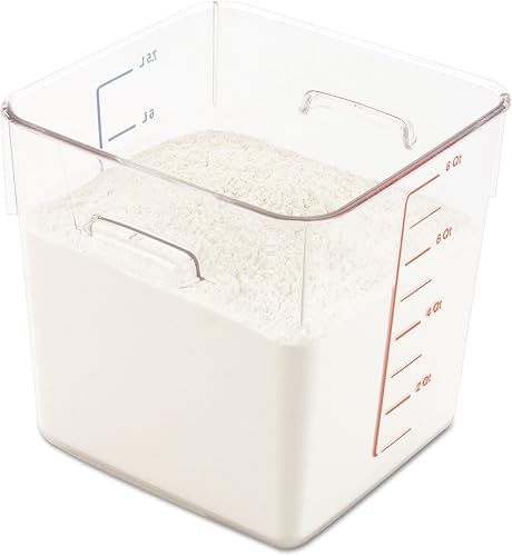 Rubbermaid Commercial Products Recipiente de plástico cuadrado para almacenamiento de alimentos que ahorra espacio para cocina  Sous Vide