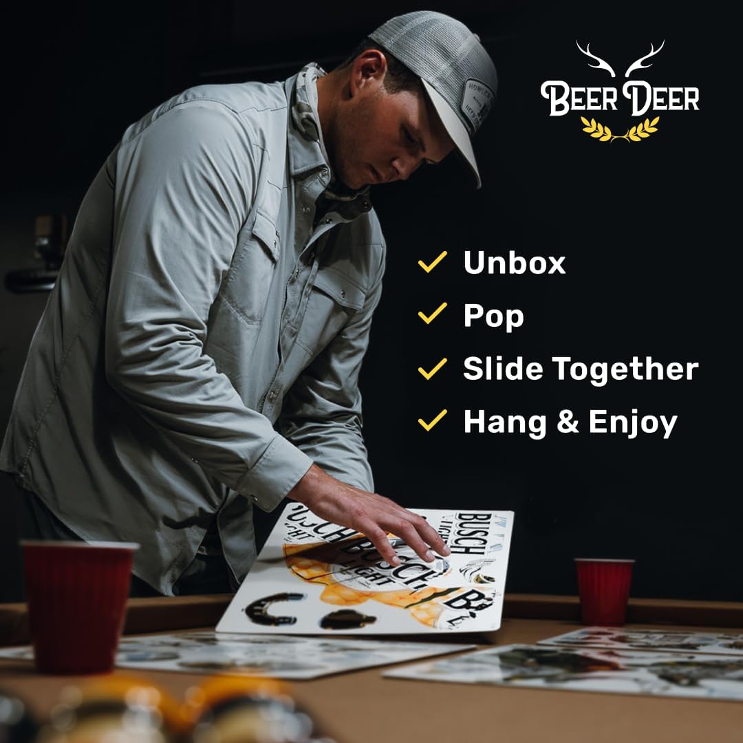 BEER DEER Miller Genuine Draft Eagle 3D Cardboard Mount Wall Art - Man Cave Decor - Crafted for Garages, Bars, Country Rooms & Beer Lovers - Easy Assembly & Durable Design