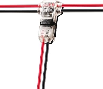 Wire Connectors - Low Voltage T Tap Wire Connectors, 3 Way Wire Connector, T Type 2 Pin Solderless No Wire Stripping Required for LED Strip, Automotive Connection Fits 24-20 AWG 12 Pack
