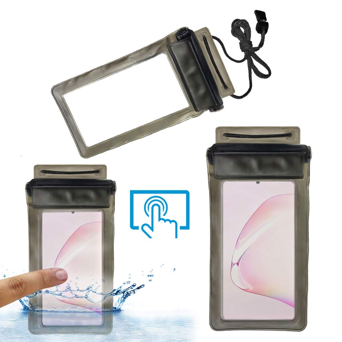 ACM Waterproof Bag Case Compatible with Samsung Galaxy Note 10 Lite Mobile (Rain,Dust,Snow & Water Resistant) Black