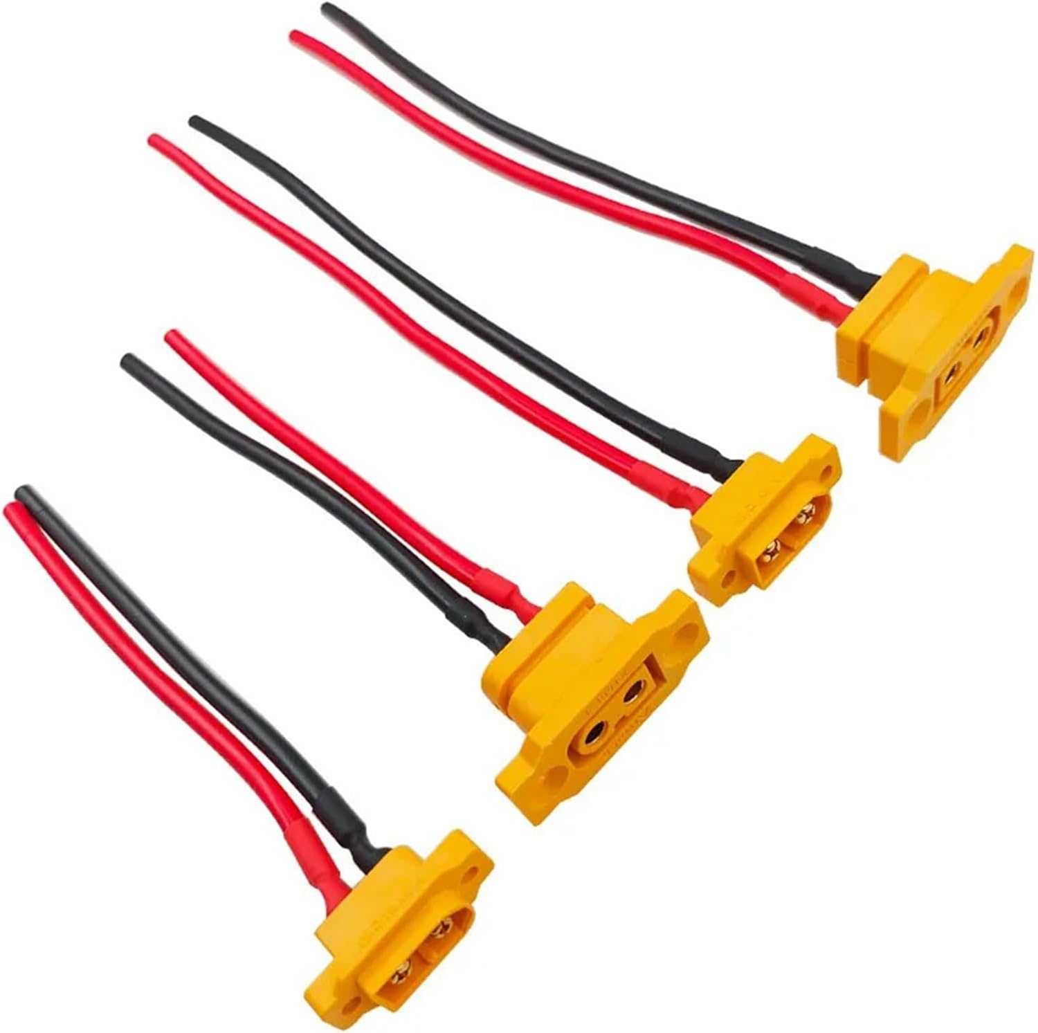 5Pcs XT60E-F Fixed Male and Female Plugs, High Current Aircraft Model Electric Adjustable Charging Power Connector XT60E-M(XT60E-F-15CM 5PCS)