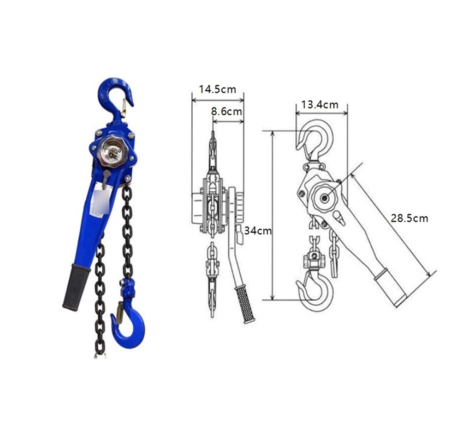 kettenzug Manueller Kettenzug, tragbares Hebel-Kettenzug-Hebewerkzeug mit Haken, for das Heben in der Werkstatt hebelzug(0.75T/6M)