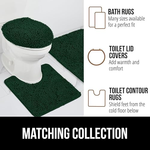 Miniatura 8 de Gorilla Grip - Tapete de baño afelpado, absorbente, peludo, de felpilla, para base de inodoro ovalada, con reverso de caucho, suave, de microfibra,