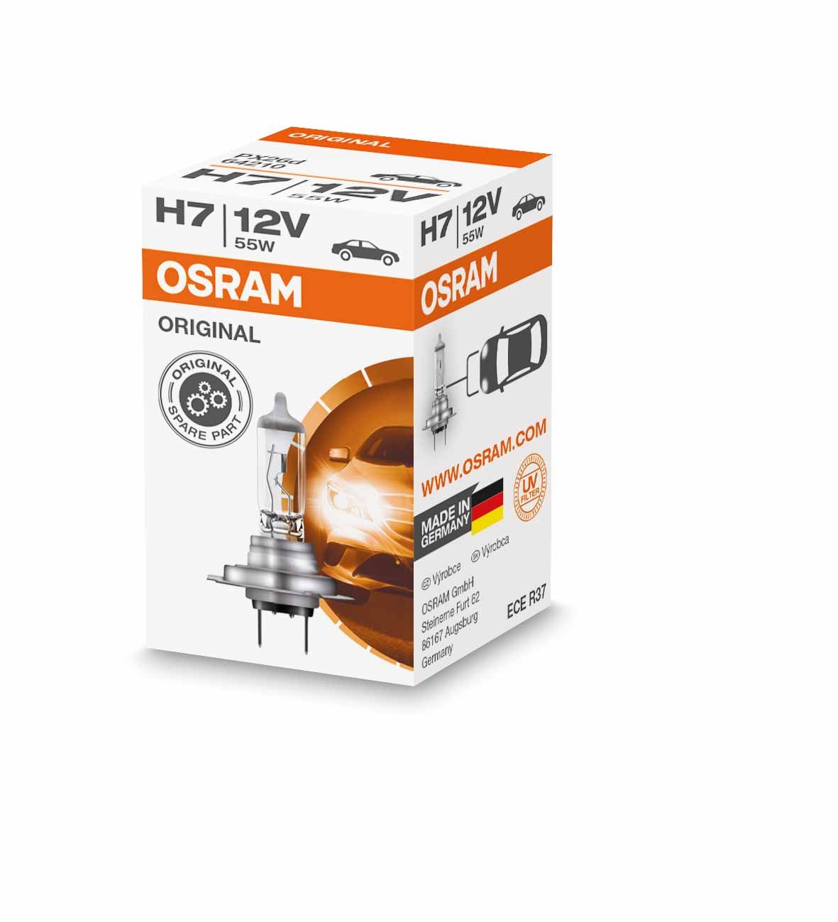 10 x Osram Ampoule H7 12 V 55 W PX26d Télécommande Phare Feux de croisement