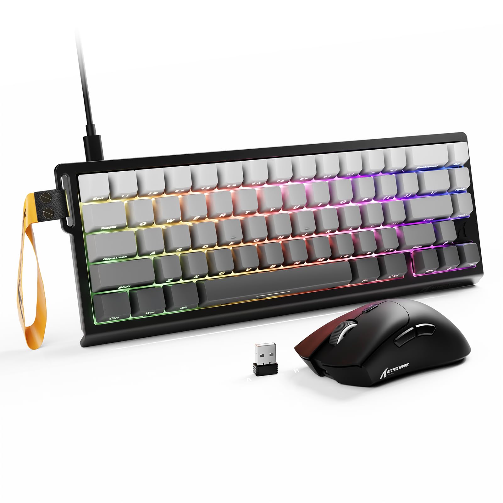 ATTACK SHARK X68 HE & R1 Set Tastiera e Mouse da Gaming, Tastiera