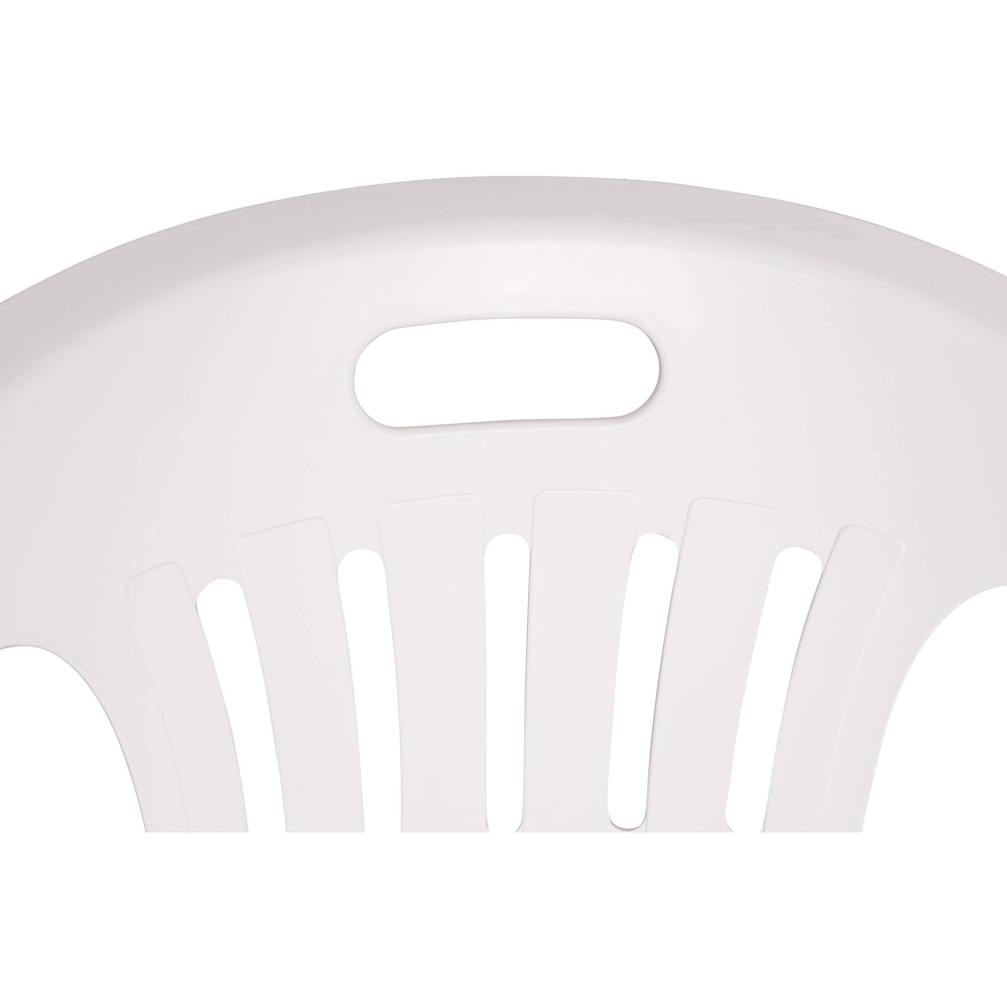 Dmora Set di 4 Sedie impilabili Schienale Basso con braccioli, Made in Italy, 56 x 55 x 78 cm, Color Bianco