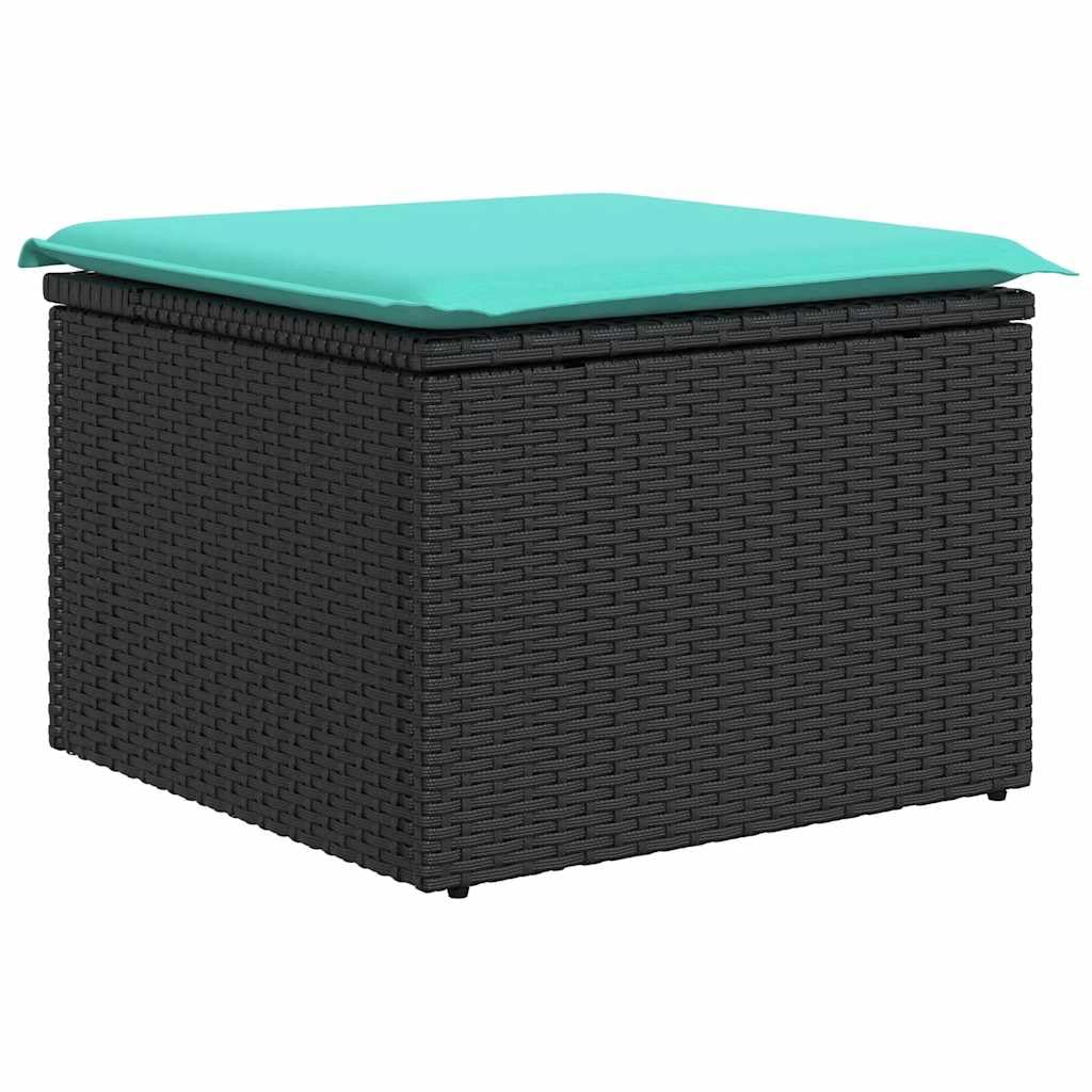 Set di mobili da giardino da 11 pezzi, con divano ad angolo, tavolo, sedie e cuscini in polyrattan resistente alle intemperie, per terrazza, balcone, veranda, esterno, piscina, salvaspazio