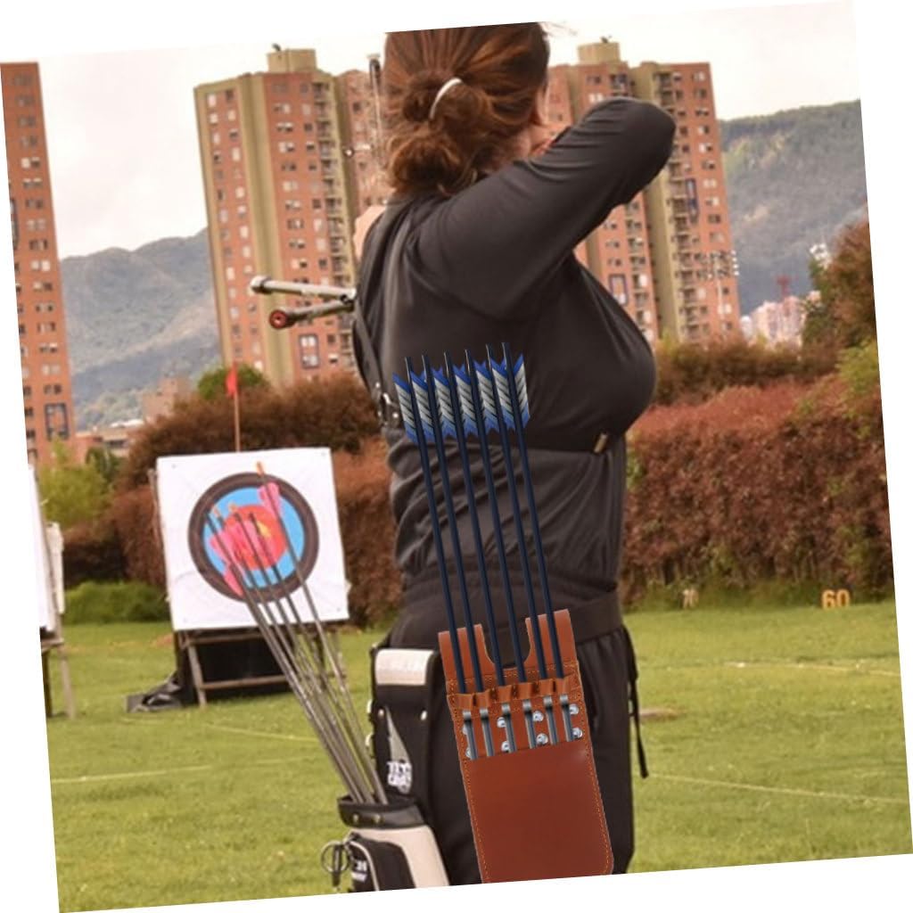 Leather Arrow Bag Waist Hanged Outdoor Arrow Holder Compact Storage for Hunting and Target Practice Lightweight and Easy to Carry