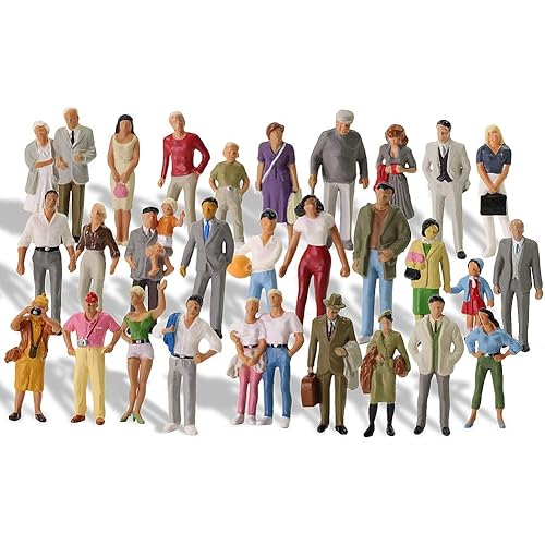 P4310 30 PCs O Gauge Figures All Standing 1:43 O Scale Model Trains Passengers 30 Different Poses People Model Railway for Miniature Scenes
