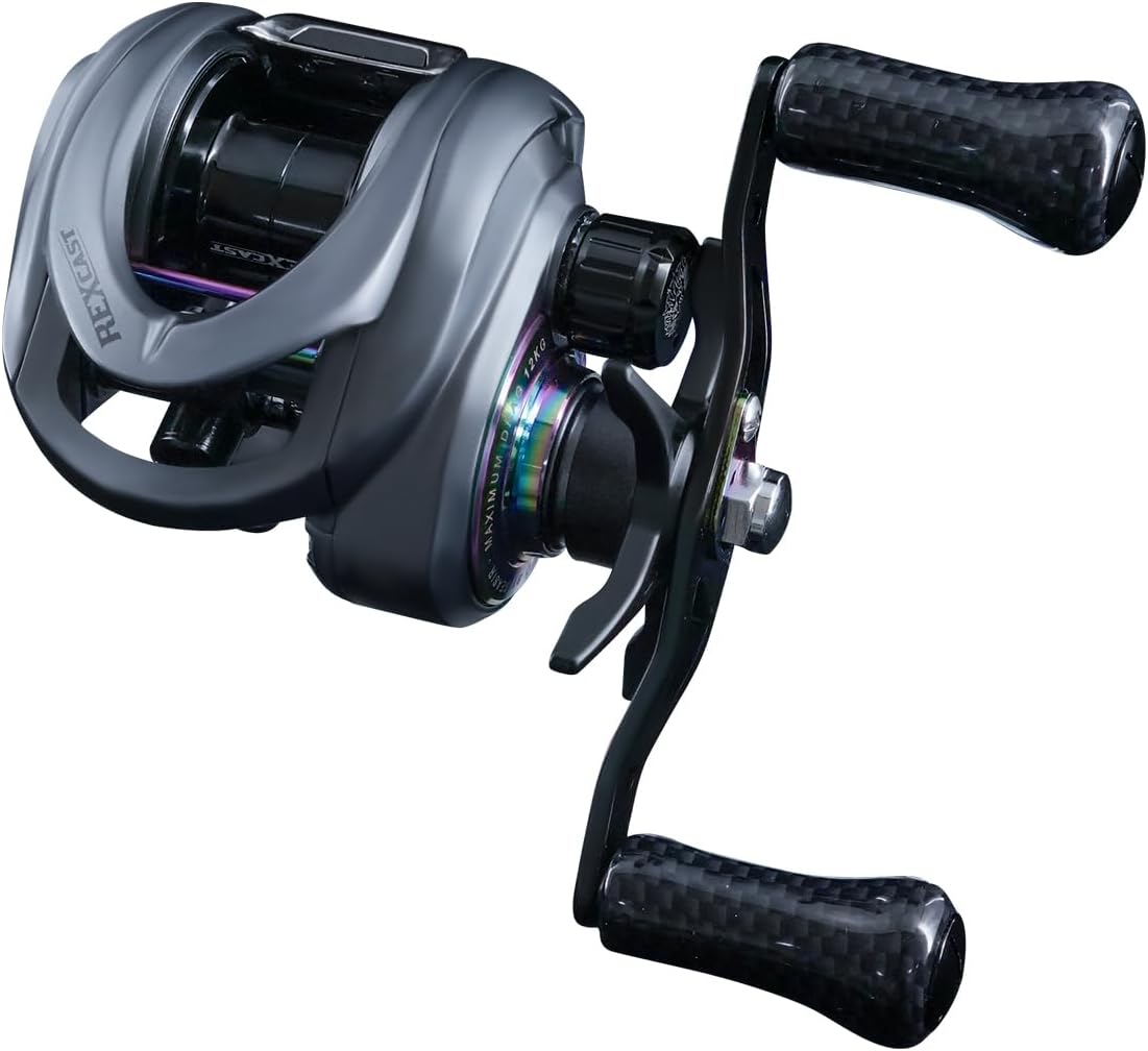 SEASIR Rexcast DC Baitcaster Reel, 3 Modes Digital Control Baitcasting Reel, 7.2oz, Max Drag 24LB, 7.3:1, Ultralight Fishing Reel Freshwater Saltwater, 6+1 BB, Aluminum Handle, Drag Clicker, Grey