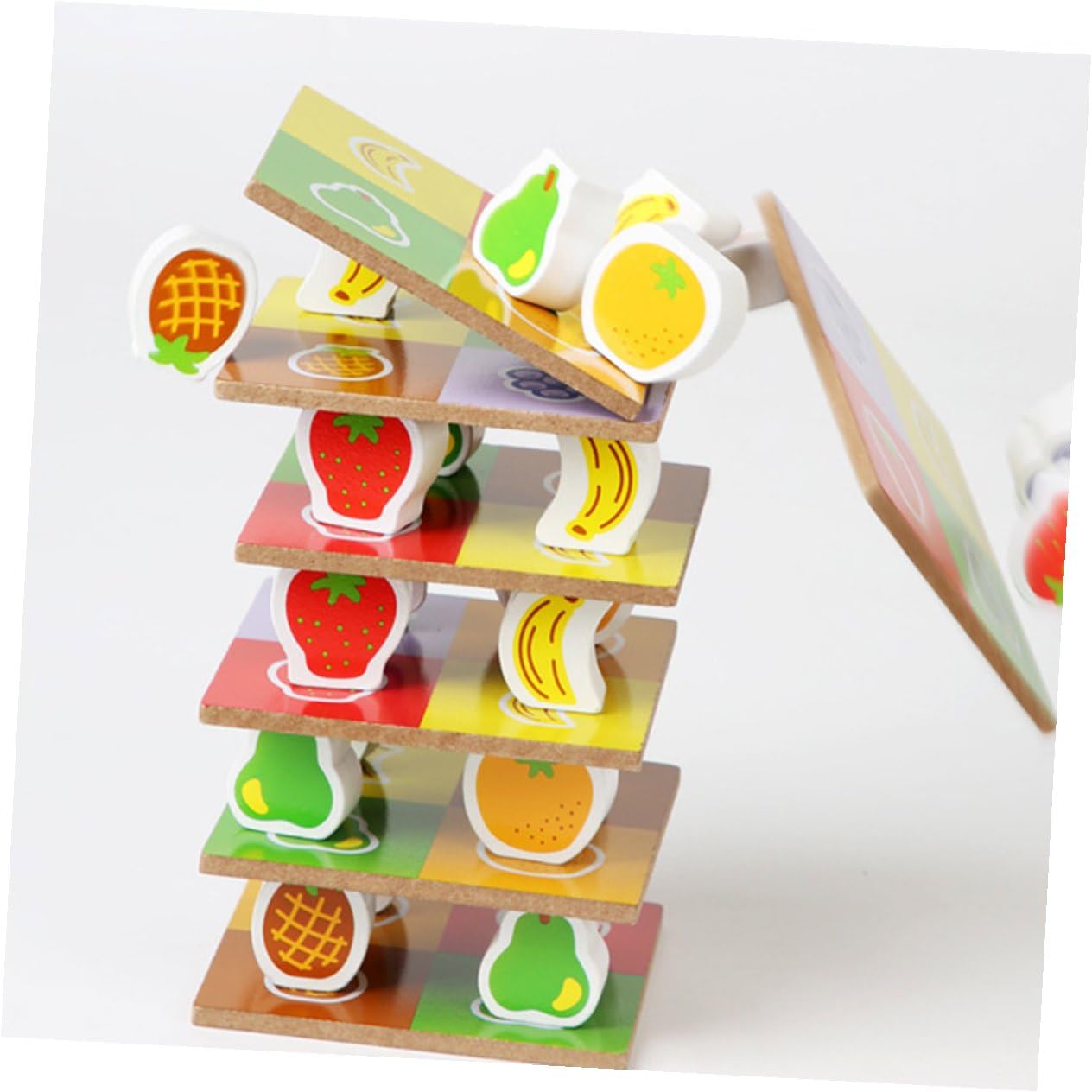 Jeu Éducatif en Bois à Empiler pour Garçon et Filles, Blocs D'équilibre Stimulants, Set de 1 pour Développement Cognitif et Imagination