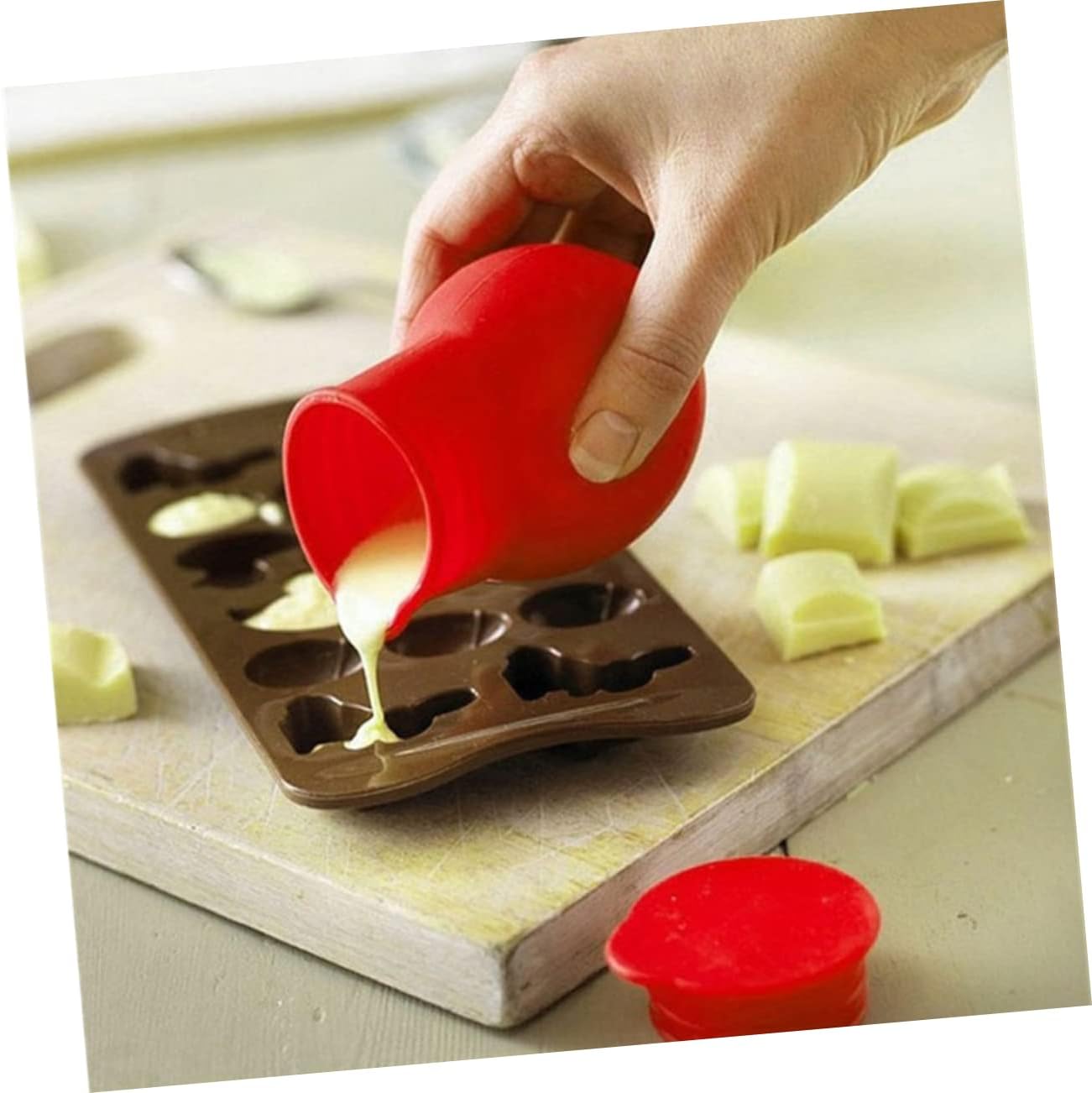 Red Silicone Chocolate Melting Pot for Dairy Sauce Heating