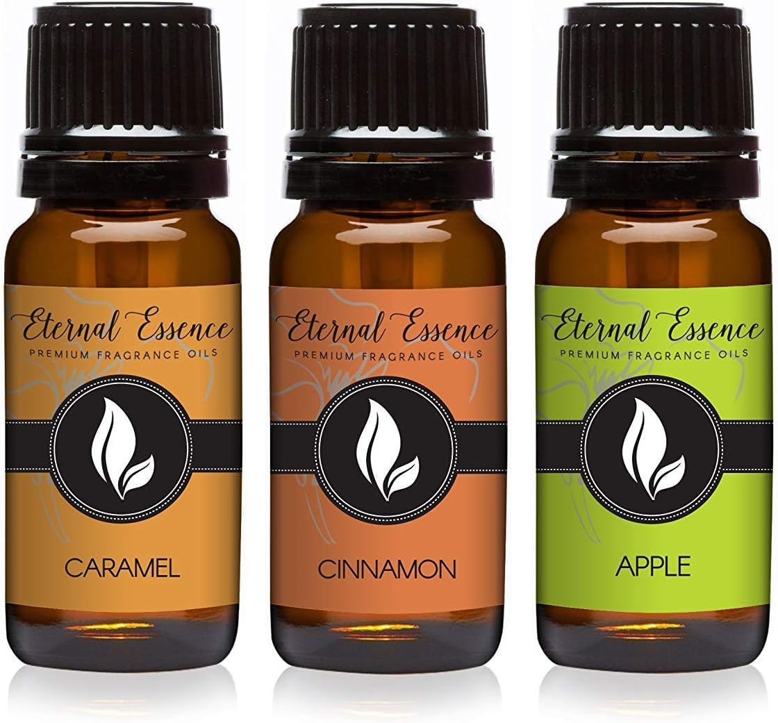 Eternal Essence Oils - Caramel, Cinnamon &amp; Apple - Premium Fragrance Oil Set - 3 x 10ml