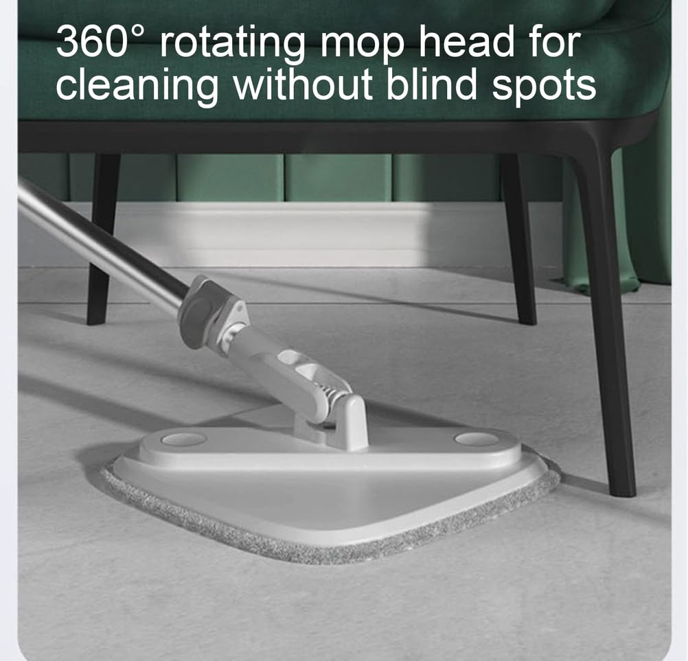 Juego de fregona giratoria y Cubo con Sistema de separación automática de Agua Sucia y Limpia, Cabezal Cuadrado Giratorio de 360° con escurrido automático para Suelos de Madera,