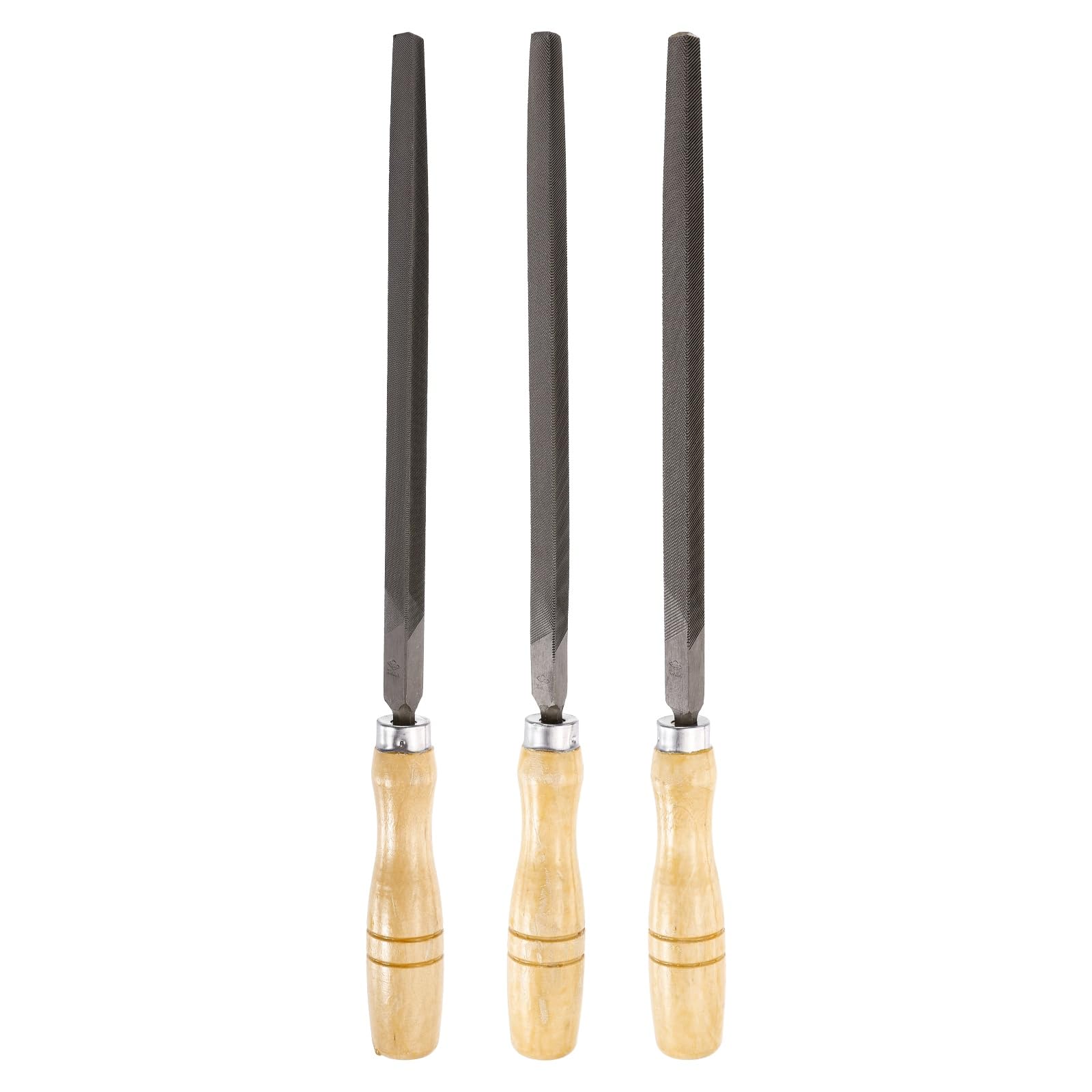 Limes triangulaires en acier pour éliminer les bavures de métal avec manche en bois 20,3 cm