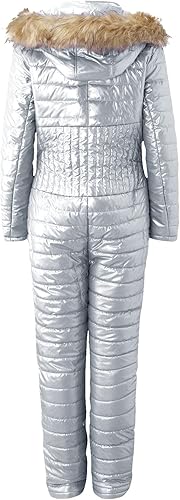 Miniatura 5 de JUNGE Traje de esquí para mujer, traje de invierno para deportes de nieve al aire libre, overol con capucha y cuello con capucha, ajuste delgado,