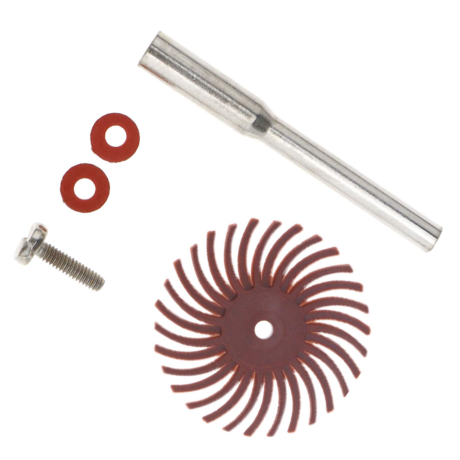 ENET Set de 60pcs Disque Brosses Radiales Poils de Roue à Disques 6 Grilles Kit Abrasive Outil Rotatif pour Polissage de Bijoux