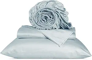 URBANHUT 800 Thread Count Egyptian Cotton Sheets Set Twin Size, Luxury Twin Size Bed Sheets, 4 Pc Bed Sheet Sets, Hotel Sheets Sateen Finish Fits 16" Deep Pocket - Light Blue