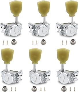 Metallor Locking Guitar String Tuning Pegs Tuning Keys Machine Heads Tuners Vintage Deluxe Kluson Style 1:15 Gear Ratio for LP SG Style Electric Guitar or Acoustic Guitar Keystone Button 3L 3R.